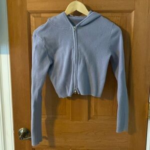 John Galt Brandy Melville One Size Purple Zip Up Hoodie Preowned fits XS-Medium